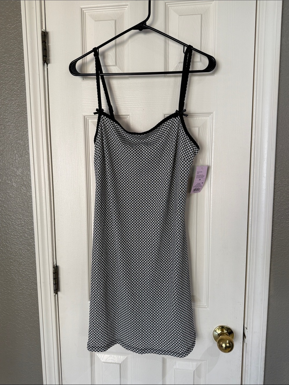 Wild Fable - Black & White Checkered Slip Dress size Medium